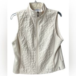 Columbia Women’s Off White Quilted‎ Fleece Lightweight Zip Up Vest Size Small